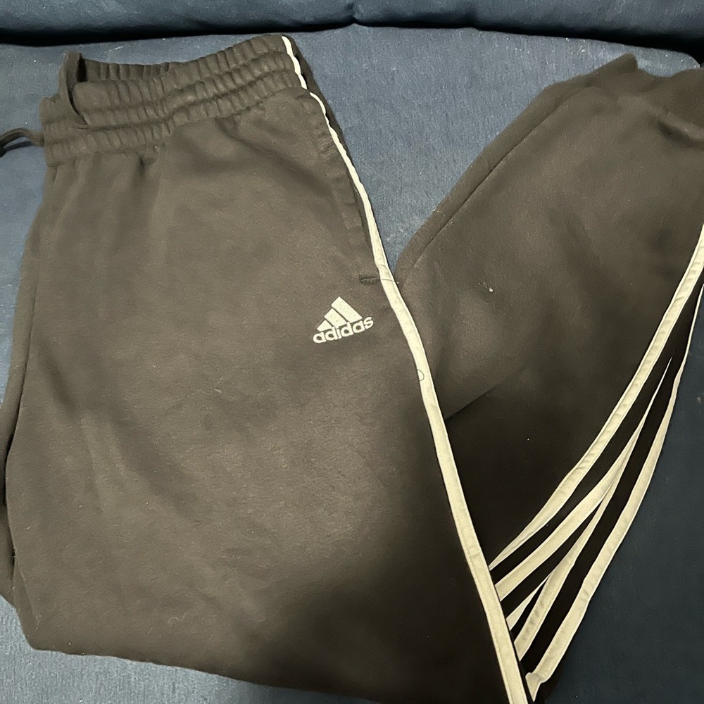 Adidas women black and white joggers size XL